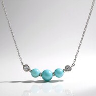 Zilveren halsketting met een larimar