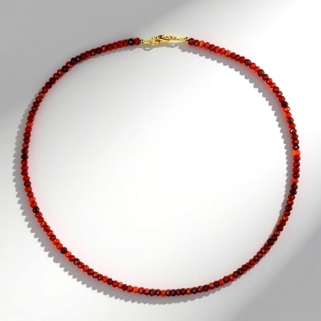 Collana in argento con Diaspro Rosso
