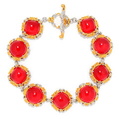 Bracelet en argent et Calcédoine rouge (Gems en Vogue)