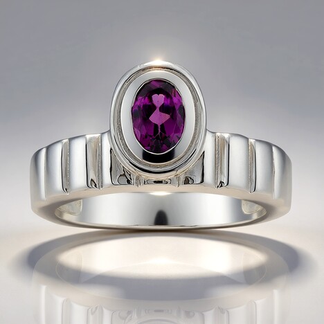 Anello in argento con Granato Roshoite (Pallanova)