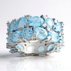 Anello in argento con Topazio Blu Cielo