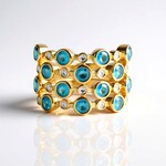 Anello in argento con Apatite Blu Neon