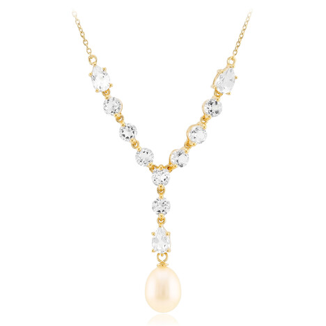 Collana in argento con Perla d'Acqua Dolce Bianca