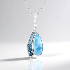 Collana in argento con Larimar (KM by Juwelo)