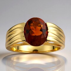 Anello in oro con Citrino Madeira (de Melo Gold)
