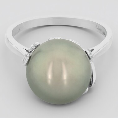 Gouden ring met een Tahiti parel (M de Luca)
