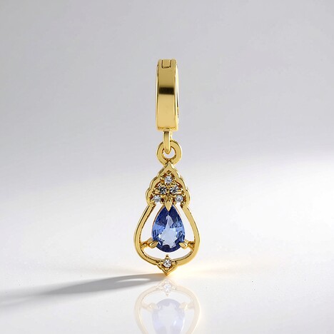 Ciondolo in argento con Zaffiro Ceylon Blu (non riscaldato)