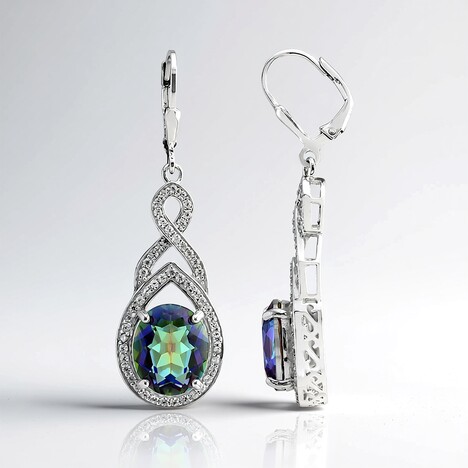 Orecchini in argento con Quarzo Mistico Blu