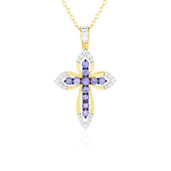 Tansanit-Silberhalskette (Gems en Vogue)