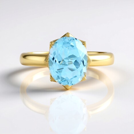 Anello in argento con Topazio Blu Cielo