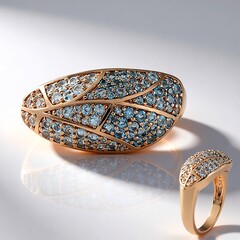 Anello in argento con Topazio Blu Londra