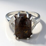 Anillo en plata con Cuarzo Dinosaurio