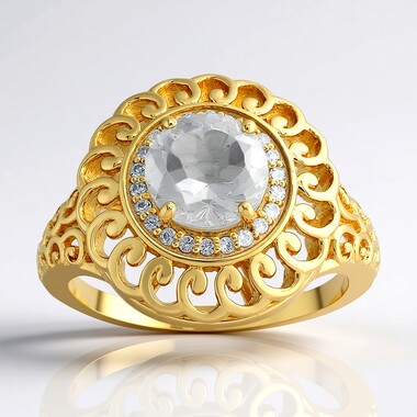 Anello in argento con Quarzo Bianco (SAELOCANA)