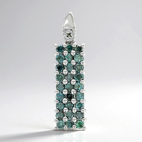Ciondolo placcato in platino con Diamante Fancy