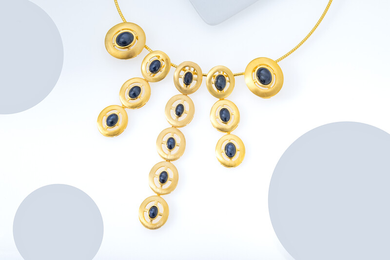 Blauer Stern-Saphir-Silberanhänger (MONOSONO COLLECTION)