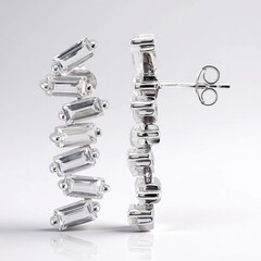 Orecchini in argento con Topazio Bianco