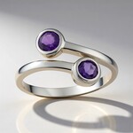 Anello in argento con Ametista Zambiana