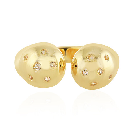 Zilveren ring met witte topaasstenen