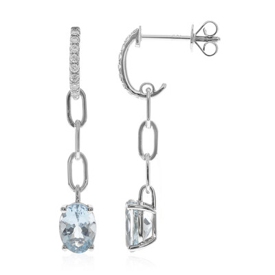 Boucles d'oreilles en or et Aigue-Marine du Brésil AAA (CIRARI)