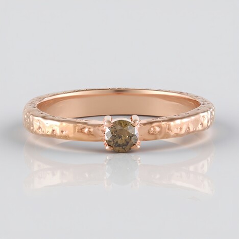 Anello in argento con Diamante Champagne I2