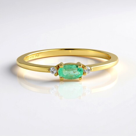 Anello in argento con Smeraldo Colombiano