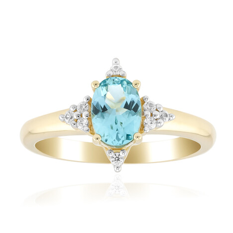 Anillo en oro con Turmalina tono petróleo