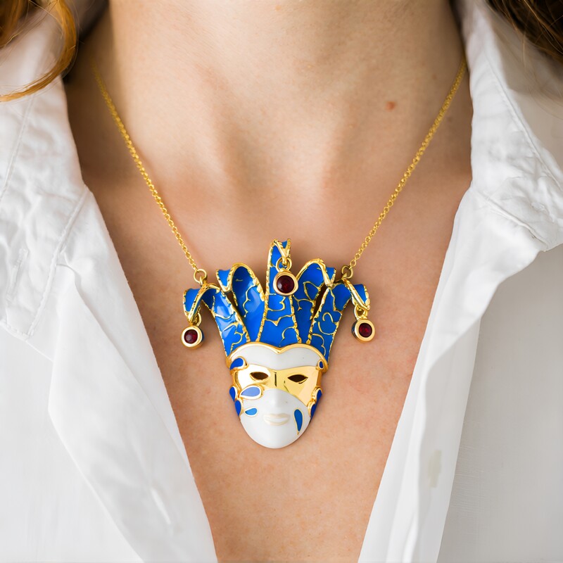 Mosambik-Granat-Silbercollier