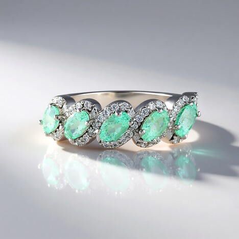 Anello in argento con Smeraldo Russo
