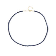 Blauer Ceylon-Saphir-Silberhalskette