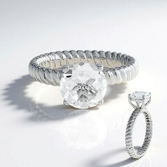 Anello in argento con Topazio Bianco