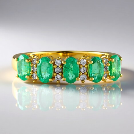 Bague en argent et Emeraude d'Ethiopie