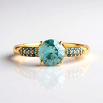 Anello in oro con Diamante Blu Cielo I2 (SUHANA)