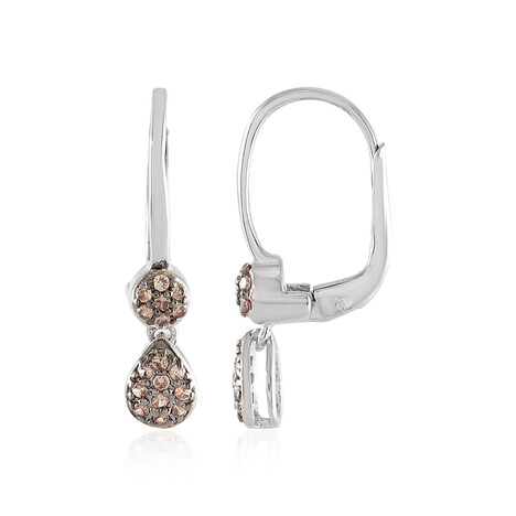 Champagner-Zirkon-Silberohrringe