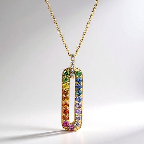 Collana in oro con Zaffiro Fancy (CIRARI)