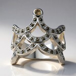 Anello in argento con Diamante Rose de France SI1 di Argyle (Annette classic)