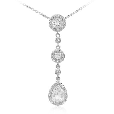 Collana in argento con Topazio Bianco