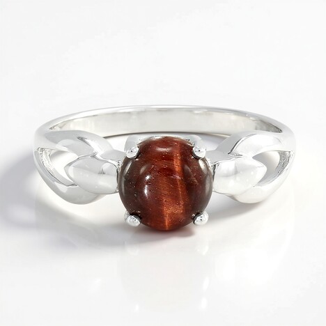 Anello in argento con Occhio di Tigre Rosso