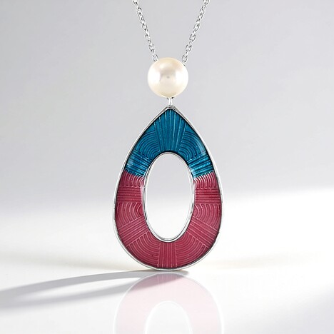 Collana in argento con Perla d'Acqua Dolce Bianca (Adela Silber)