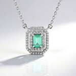 Collier en argent et Émeraude de couleur Paraiba