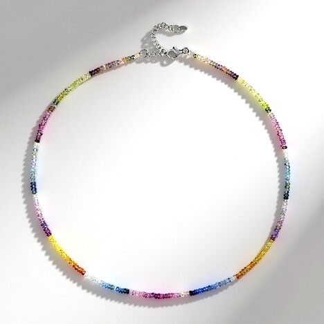 Collana in argento con Zaffiro Fancy
