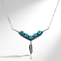 Collana in argento con Turchese Kingman Mohave Blu (Jones Lee)