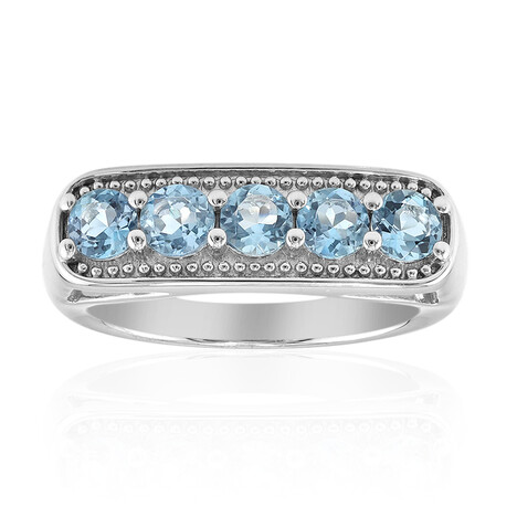 Santa Maria-Aquamarin-Silberring