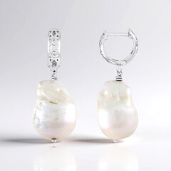 Orecchini in argento con Perla d'Acqua Dolce Bianca (Ornaments by de Melo)