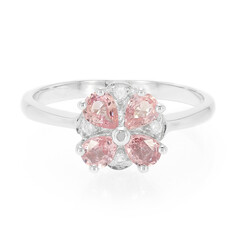 Bague en argent et Saphir Padparadscha