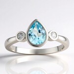 Anello in argento con Topazio Blu Cielo