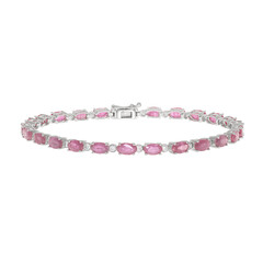Gouden armband met roze saffieren