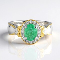 Anello in argento con Smeraldo Zambia (Gems en Vogue)