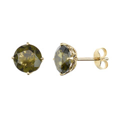 Boucles d'oreilles en or et Moldavite