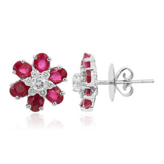 18K Burmese Ruby Gold Earrings (Nara Jewelry)