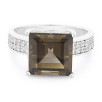 Anello in argento con Quarzo Fumè